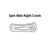 Line drawing of a right crank arm for a spin bike, displayed horizontally with holes at each end. The text above reads "Blitz Indoor Cycling Bike Spare Parts." Manufactured by Bells of Steel USA, this essential component is designed to fit Blitz Indoor Cycling Bike models and is perfect for anyone in need of reliable cycling bike spare parts.