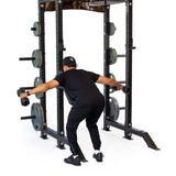 Male athlete doing row exercise with Seal Row Pad Rack Attachment - Hydra