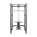 Plate-Loaded Lat Pulldown & Low Row Rack Attachment - Manticore on power rack Image 8	Plate-Loaded Lat Pulldown & Low Row Rack Attachment - Manticore side view