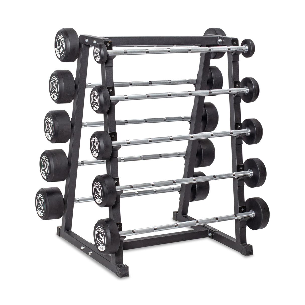 Fixed Barbells - Straight Handle - 20-110 LB Set with Rack