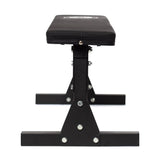 The Bells of Steel Flat Utility Bench, shown from the front with a sturdy metal frame and padded seat, supports up to 661 lbs. This budget-friendly bench is featured against a white background.