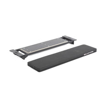 Two fitness equipment pieces on a white background: a black padded adjustable bench with "Bells of Steel" branding, and the Bells of Steel Utility Seat for Hydra/Manticore—a rectangular metal platform with textured surface and end brackets.
