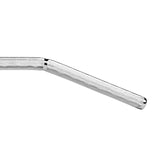 A close-up of the Bells of Steel Lat Pulldown Bar, featuring a metallic knurled grip and slight bend, designed for cable machine workouts, isolated on a white background.