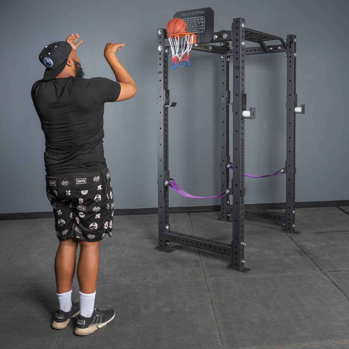 Basketball Rack Build Rack Attached Basketball Hoop with Ball - Bells of Steel USA