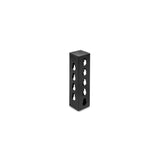 The Bells of Steel USA Rack Junctions - 3" x 3" is a black, rectangular metal block with multiple circular holes, ideal for rack setup or junctions, shown standing upright on a white background.