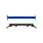 The Bells of Steel USA Colored Globe Pull up Bar includes a blue metal bar with evenly spaced holes and a black pull-up attachment featuring multiple grip positions and spherical grips, both shown on a white background.