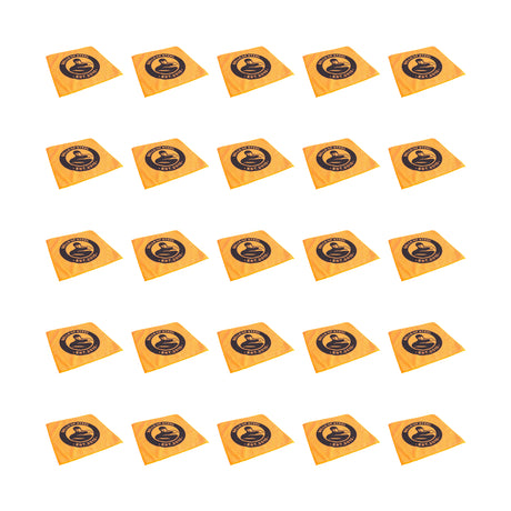 A grid of 25 identical orange tiles, each with a circular black coffee cup emblem and "coffee house" text, offers perfect inspiration for the Bells of Steel Barbell Cleaning Microfiber Cloth.