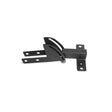 The Bells of Steel USA 3x3 Cable Tower to Rack Connection Kit is a black metal bracket with multiple flat arms, mounting holes, a curved center piece, and visible bolt. It’s ideal for center-mount cable tower installations. Photographed on white background.