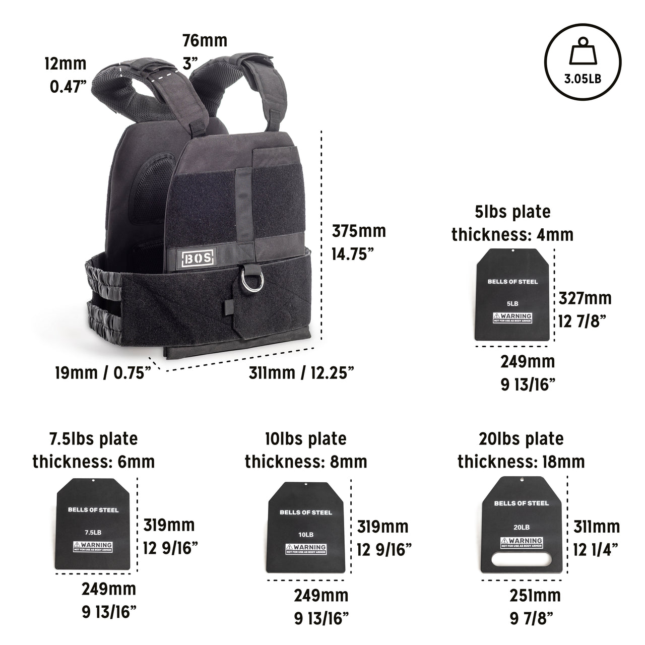 Weighted Vest and Plates Bells of Steel USA