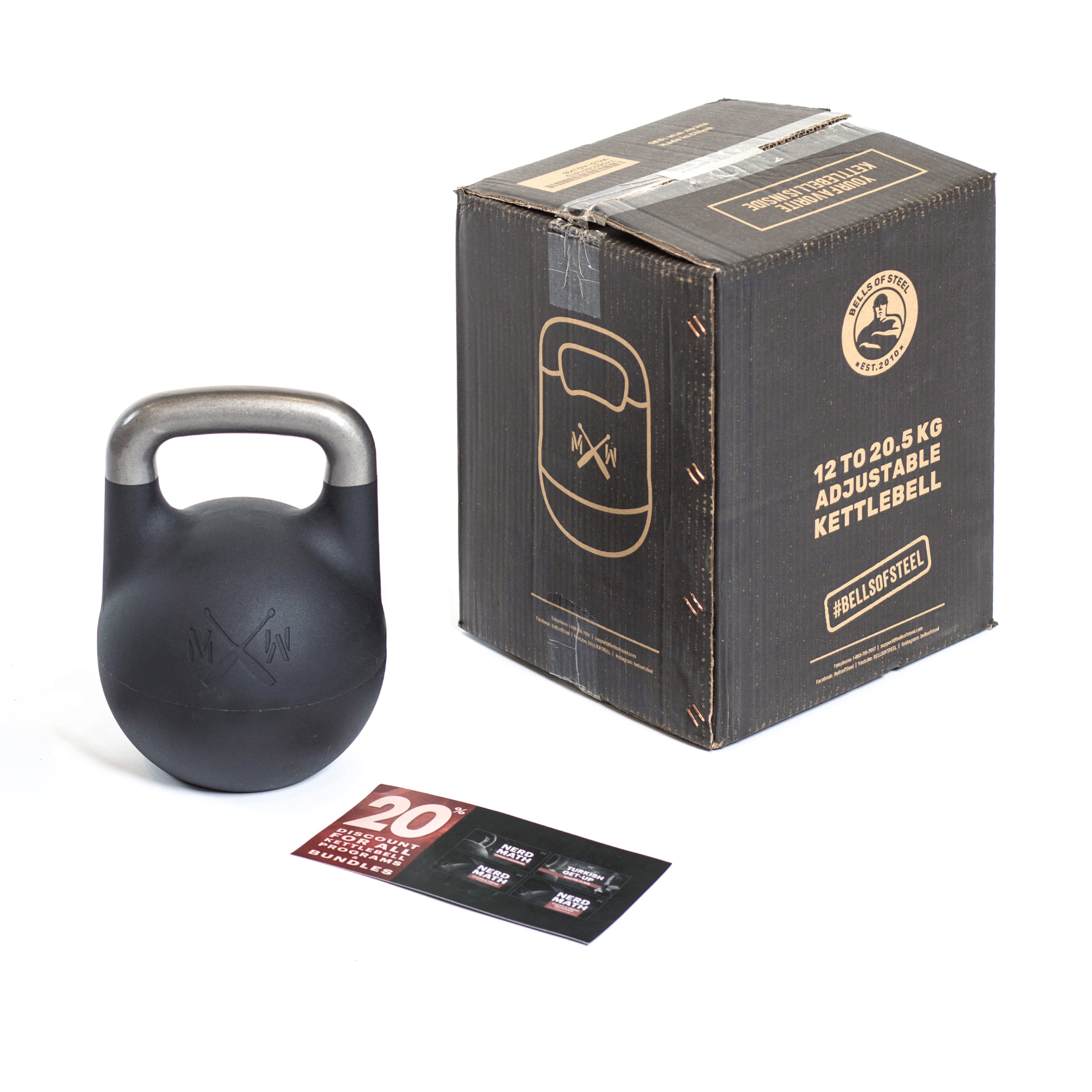 Kettlebell En Fonte 18 Kg Rebel Active - Poignée Ergonomique, Base Stable - Pour Entraînement Complet
