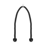 The Bells of Steel Extra Long Tricep Rope Extension (137cm) features a black rope with a silver connector and rubber end caps, ideal for cable exercises such as tricep pushdowns and rope extensions.